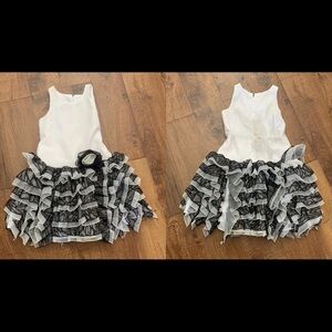 Big girls size 7 Isabella & Chloe dress ruffles black & white